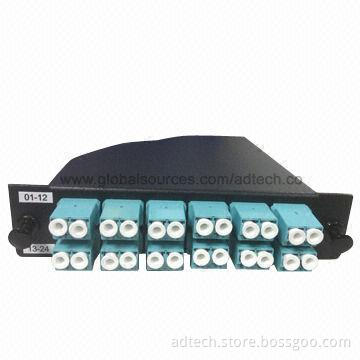 LGX MPO Cassette, Loaded with LC Duplex Adapters OM3